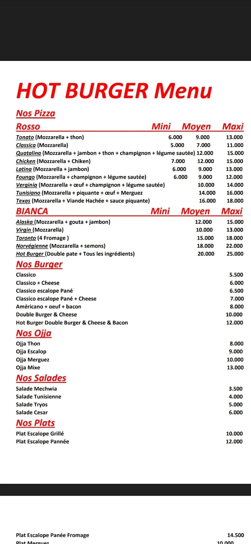 HOTBurger à Sidi Hassine